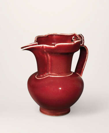 A VERY RARE COPPER-RED GLAZED MONK’S CAP EWER - фото 1