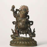A BRONZE FIGURE OF MOHAYAMARI AND A STAND - фото 1