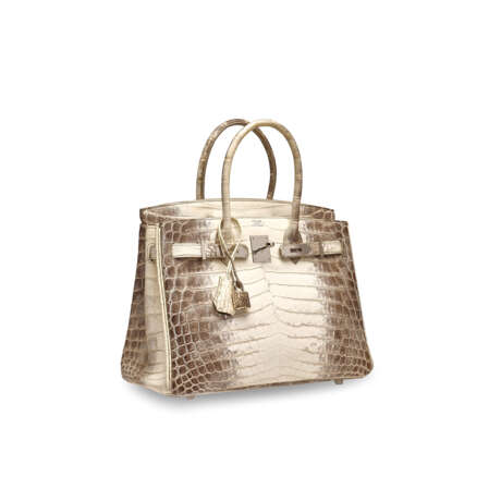 A RARE, MATTE WHITE HIMALAYA NILOTICUS CROCODILE BIRKIN 30 W... - photo 2