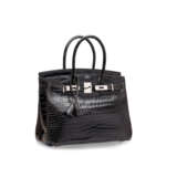 A SHINY GRAPHITE POROSUS CROCODILE BIRKIN 30 WITH PALLADIUM ... - фото 2