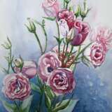 Zeichnung „Rosen rosa“, Papier, Aquarell, Schlacht, 2019 - Foto 1