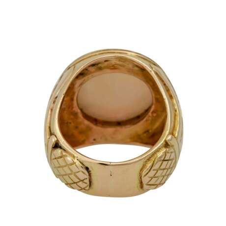Massiver Ring mit weißem Opalcabochon - Foto 4