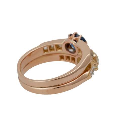 Ring mit Saphir und Altschliffdiamant - photo 3