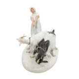 MEISSEN, Große Porzellan Figurengruppe „Mädchen mit Ziegen“ - photo 2