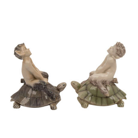 ROYAL COPENHAGEN, zwei Porzellanfiguren „Faun auf Schildkröte“ - Foto 3