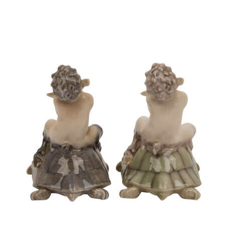 ROYAL COPENHAGEN, zwei Porzellanfiguren „Faun auf Schildkröte“ - Foto 4