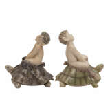 ROYAL COPENHAGEN, zwei Porzellanfiguren „Faun auf Schildkröte“ - Foto 5