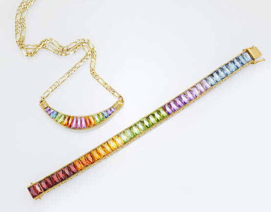 Collier und Armband in Regenbogenfarben - фото 1