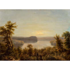 LÖFFLER, Leopold, ATTRIBUIERT / UMKREIS (1827-1898), "Abendsonne über dem See",