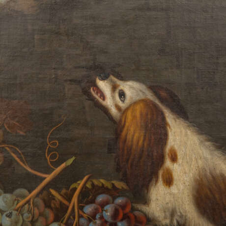 Stilleben mit Hund. Wohl italienische Schule 18. Jahrhundert., - Foto 2