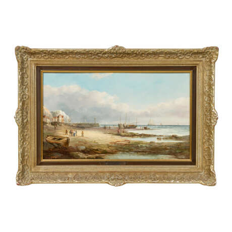 WILSON, JOHN JAMES (1818-1875), "Uferszene mit Fischern vor der Küste" - photo 2