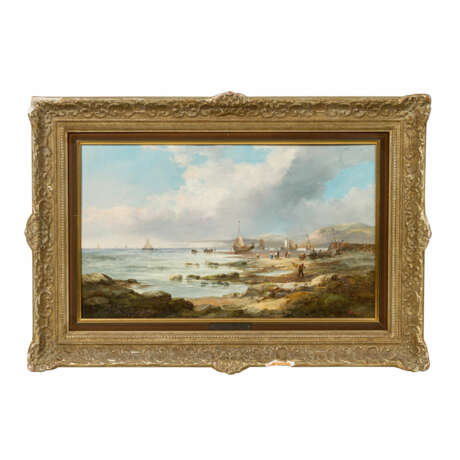 WILSON, JOHN JAMES (1818-1875) "Uferszene mit Fischern vor der Küste" - Foto 2