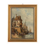 KUWASSEG, CHARLES EUPHRASIE (1838-1904), "Segelschiffe vor holländischer Hafenstadt", - Foto 2