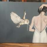 Painting “The girl with the owl”, Canvas, Oil paint, Romanticism, Mythological, 2020 - photo 2