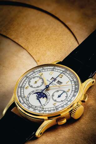 PATEK PHILIPPE AN EXTREMELY RARE 18K GOLD PERPETUAL CALENDAR... - photo 1