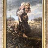Painting “Children running from the storm Egorov Konstantin Makovsky”, Canvas, Oil paint, Realist, Everyday life, 1966 - photo 1