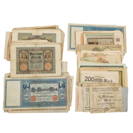 Zahlreiche Banknoten, vorwiegend Deutschland 1.H. 20. Jahrhundert. - - Foto 1