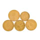 5 Goldmünzen GB/USA/Frankreich/Russland/Belgien - - photo 1