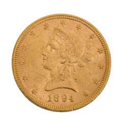 USA/GOLD - 10 Dollar 1894, Liberty Head, ss., Kratzer,