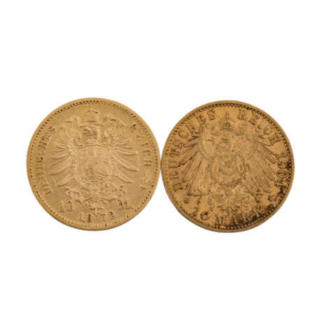 Preussen/GOLD - 2 x 10 Goldmark mit 1872 C Wilhelm I. - photo 2