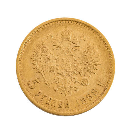 Russland - 5 Rubel 1898/r, Gold, - фото 2