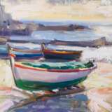Gemälde „Boot.Sizilien.“, Leinwand, Ölfarbe, Impressionismus, Marinemalerei, 2020 - Foto 1