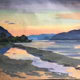 Painting “Sunset on lake Teletskoye. The Altai Republic.”, See description, Realist, Landscape painting, 2018 - photo 1