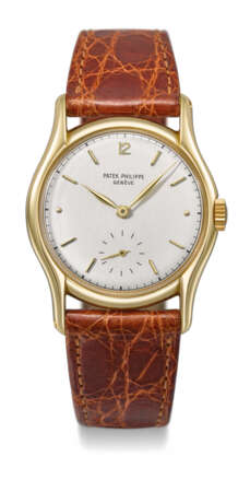 PATEK PHILIPPE A FINE AND RARE 18K GOLD WRISTWATCH WITH BOX ... - photo 2