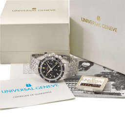Universal A very rare and unusual stainless steel chronograp...