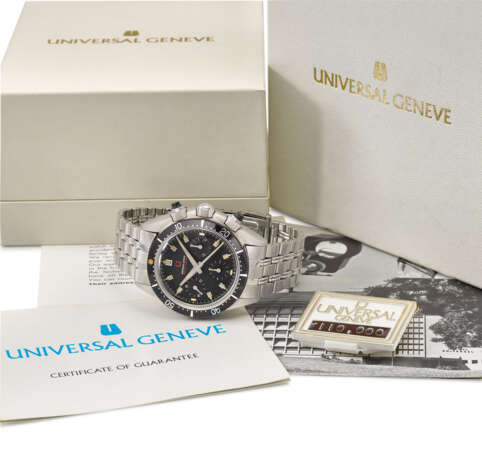 Universal A very rare and unusual stainless steel chronograp... - Foto 1