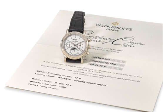 Patek Philippe A very fine and rare 18K white gold perpetual... - фото 1