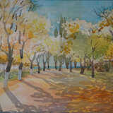 Zeichnung „Herbst.“, Papier, Aquarell, Realismus, Landschaftsmalerei, 2003 - Foto 1