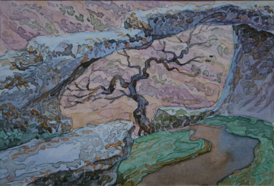 Окошко Paper Watercolor Realism Landscape painting 2014 - photo 1