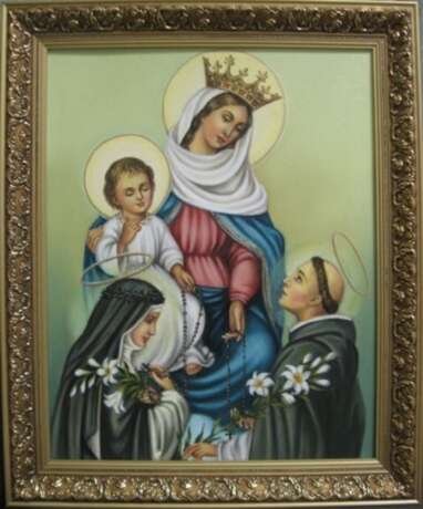 Ikone „Die Mutter Gottes des Rosenkranzes von Pompeji“, Siehe Beschreibung, 2017 - Foto 1