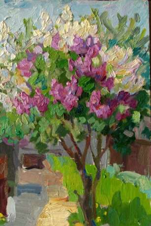 Painting “Lilac”, Grigory Stepanovich Stupenko (1926), Canvas, Oil paint, Realist, Landscape painting, 1970 - photo 4
