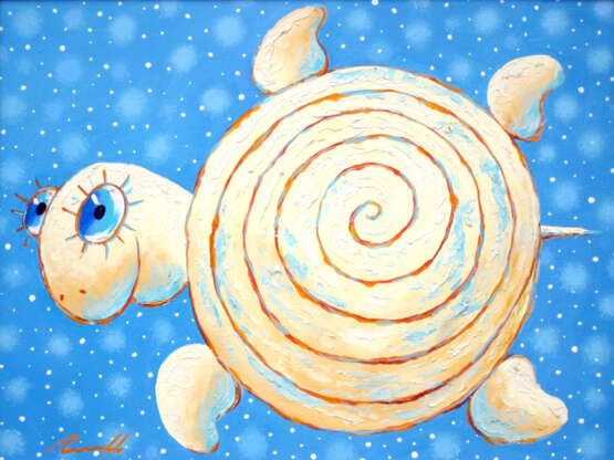 Gemälde „Sternzeit Reise. Das Glück ist eine Reise, kein Ziel.“, Leinwand, Acrylfarbe, Romantik, Animalistisches, 2013 - Foto 1