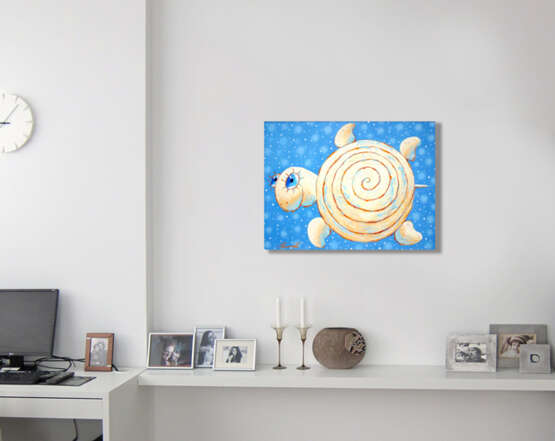 Gemälde „Sternzeit Reise. Das Glück ist eine Reise, kein Ziel.“, Leinwand, Acrylfarbe, Romantik, Animalistisches, 2013 - Foto 2