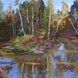 Painting “The colours of autumn”, Fiberboard, Oil paint, Impressionist, Landscape painting, Russia, 2007 - photo 1