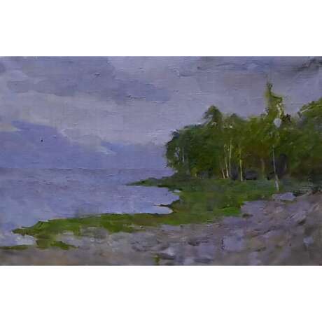 Gemälde „Abenddämmerung am finnischen Meerbusen.“, Leinwand, Ölfarbe, Realismus, Landschaftsmalerei, 2020 - Foto 1