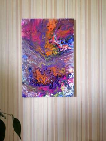 Painting “The world of the dragon”, Canvas, Acrylic paint, Abstract art, Landscape painting, 2020 - photo 1