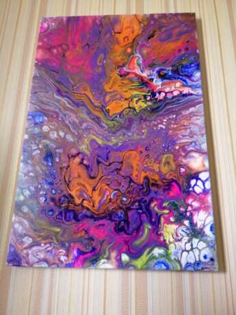 Painting “The world of the dragon”, Canvas, Acrylic paint, Abstract art, Landscape painting, 2020 - photo 4