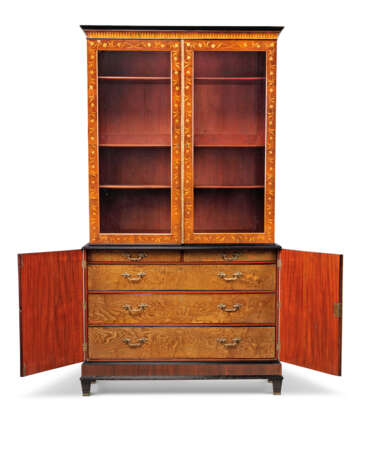 Mayhew & Ince. A GEORGE III FLORAL MARQUETRY AND BRAZILIAN ROSEWOOD CROSSBA... - photo 2