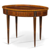 A DUTCH OVAL FRUITWOOD INLAID AND SATINWOOD CROSSBANDED MAHO... - Foto 1