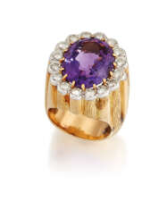 GOLD, AMETHYST AND DIAMOND RING, ALAN MARTIN GARD