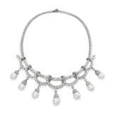 Van Cleef & Arpels. MID-20TH CENTURY CULTURED PEARL AND DIAMOND NECKLACE, VAN CL... - Foto 1