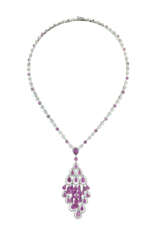 COLOURED SAPPHIRE AND DIAMOND PENDENT NECKLACE, GRAFF