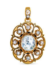 LATE 19TH CENTURY DIAMOND AND ENAMEL PENDANT
