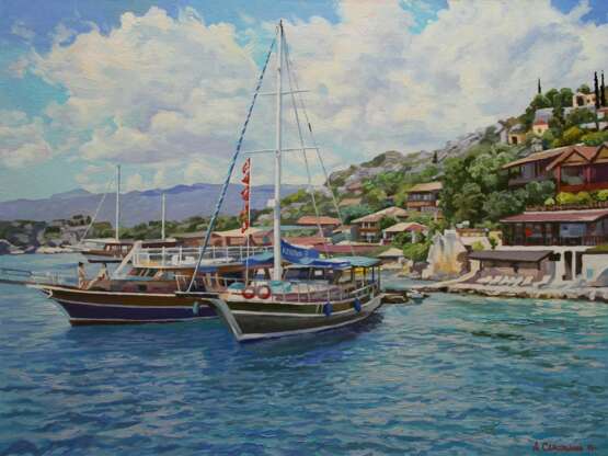 Painting “The Turkish Coast”, Canvas, Oil paint, Realist, Marine, Russia, 2015 - photo 1