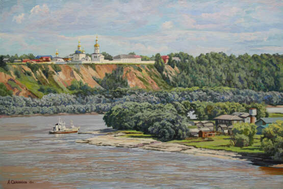 Gemälde „Auf Иртыше“, Leinwand, Ölfarbe, Realismus, Landschaftsmalerei, Russland, 2015 - Foto 1