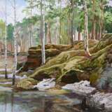 Gemälde „April“, Leinwand, Ölfarbe, Realismus, Landschaftsmalerei, Russland, 2004 - Foto 1